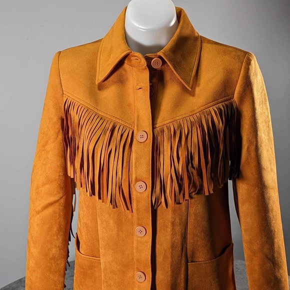 NWT DANIELLE BERNSTEIN FAUX SUEDE FRINGE JACKET - XS - Picture 7 of 7